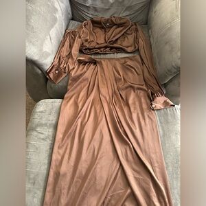 Two piece brown set